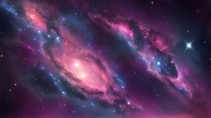 Obraz na płótnie Canvas violet space galaxy cloud nebula. cosmos. science astronomy. background wallpaper. Generative AI