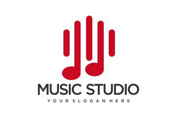 Fototapeta na wymiar home music logo design vector