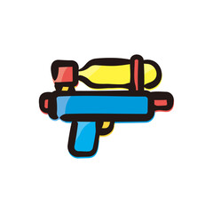 Songkran - Thailand icon/illustration (Hand-drawn line, colored version)