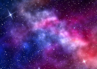 Colorful space galaxy cloud nebula. Starry night cosmos. Universe science astronomy. Supernova background wallpaper created with generative ai technology