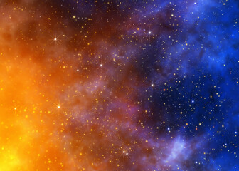 Obraz premium Colorful space galaxy cloud nebula. Starry night cosmos. Universe science astronomy. Supernova background wallpaper created with generative ai technology