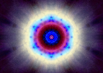 abstract colorful illustration of third eye universe galaxy space magic sky nebula spiritual concept created with generative ai technology