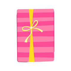 bow gift box cartoon. holiday christmas, new party bow gift box sign. isolated symbol vector illustration