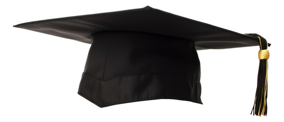 Black college graduation cap isolated. Generative AI.