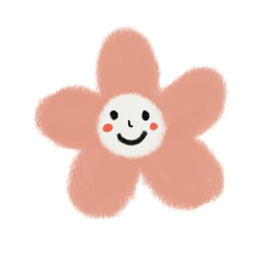 smile pink flower isolated on white
