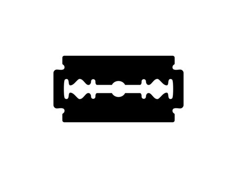 black razor blade icon on white background clip art preview