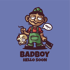 Illustration vector graphic of Bad Boy, good for logo design
