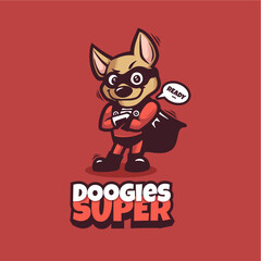 Illustration vector graphic of Doggies Super, good for logo design
