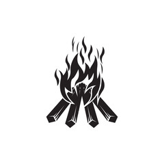 Bonfire icon logo vector,illustration design template.