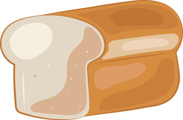 White Bread Loaf Toast Illustration Graphic Element Art Card