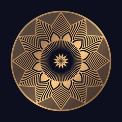 Beautiful Islamic pattern golden color mandala design vector template