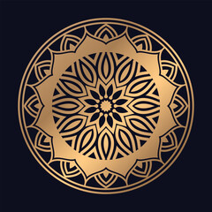 Beautiful Islamic pattern golden color mandala design vector template