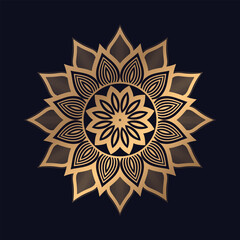 Beautiful Islamic pattern golden color mandala design vector template