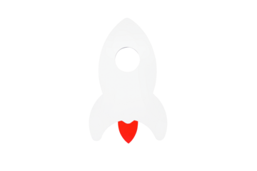 rocket isolated on transparent background, a symbol of a new startup