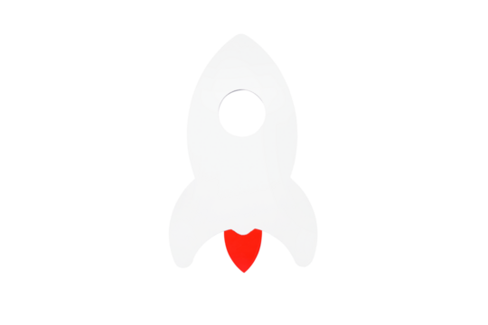 rocket isolated on transparent background, a symbol of a new startup
