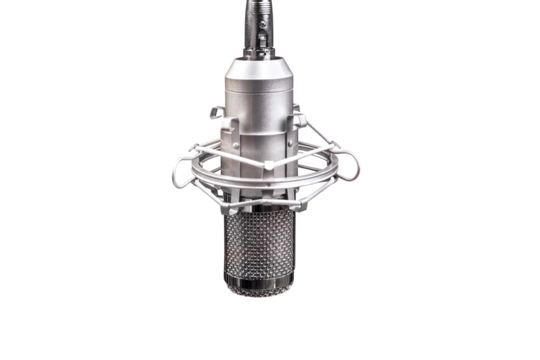 studio microphone isolated on transparent background