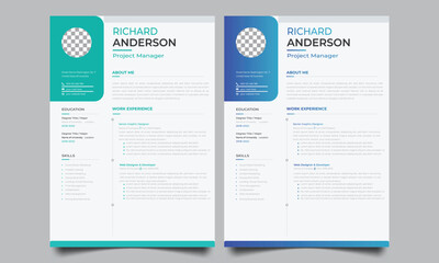 Professional CV resume template design