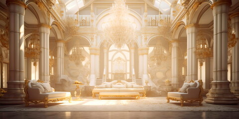 realm of sophistication and grandeur with a cream-colored backdrop Generative AI