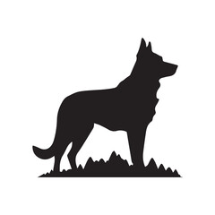 Wolf black silhouette with vector illustration