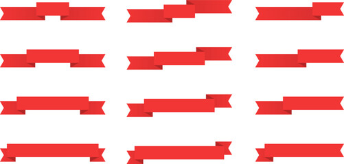 Set of vector ribbons. Ribbons png. Red ribbons. Design element.
