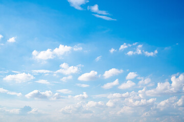 Beautiful, luxury soft blue sky with sunlight between the blue cloud perfect for the background