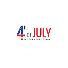 Creative Professional Trendy and Minimal 4th July US Independence Day, Logo in Editable Vector Format