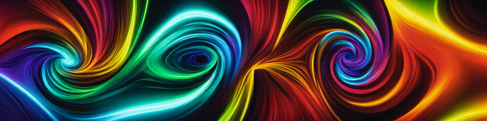 Fototapeta premium Colorful Ribbons of Waves. Generative AI.