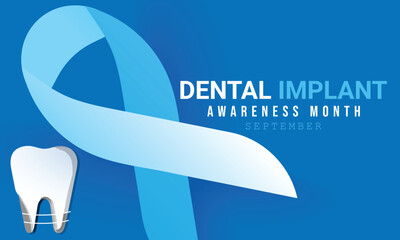 Dental Implant awareness month. background, banner, card, poster, template. Vector illustration.