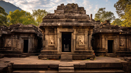 "Embark on an adventure through time in this ancient temple, where weathered stones tell tales of a bygone era, and spirituality lingers in the air." Generative AI