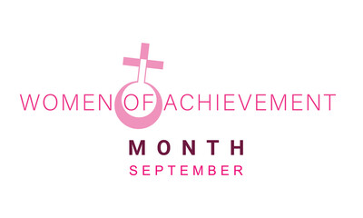women of achievement month. background, banner, card, poster, template. Vector illustration.