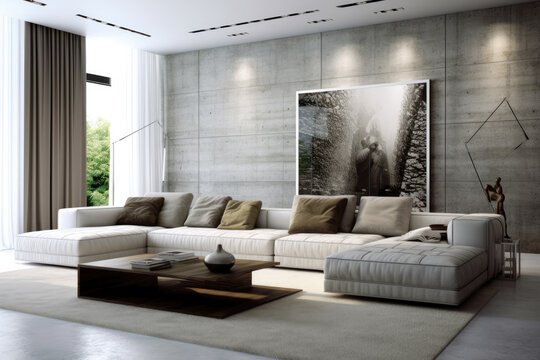 Interior Design: Living room with big empty wall