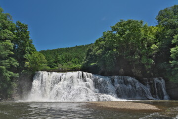 Fototapeta premium 栃木 那須烏山 龍門の滝 初夏