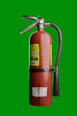 fire extinguisher isolated on green background