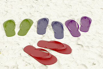 flip flops on sand