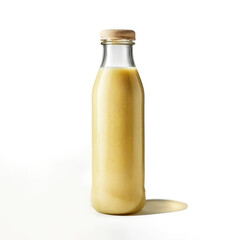 Refreshing Banana smoothie, isolated on white background, generative AI