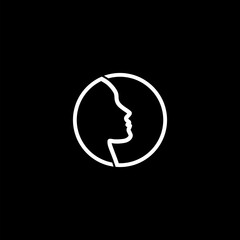 Face logo  isolated on black background