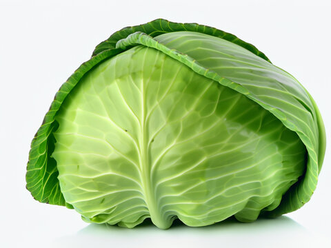 green cabbage isolated on white background. Made with generative ai
