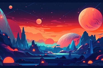 Animated space background for web design. Generative ai