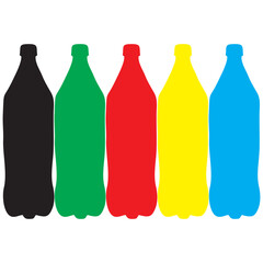 colorful bottles isolated on white