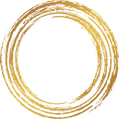 金色の手書き風　円　丸