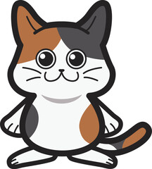 Obraz premium 三毛猫のキャラクター かわいい動物のベクターイラスト素材