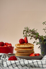 strawberry pancake on a plate