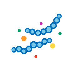 Bacteria and virus icon. Disease-causing bacteria, viruse and microbe. Color germ, bacterium vector illustration. Coronavirus and bacterium, pathogen hepatovirus and zika