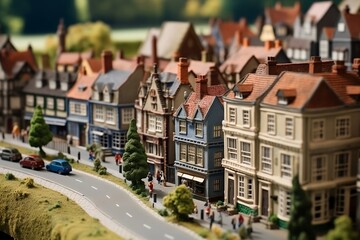 Street diorama of a Buckinghamshire village