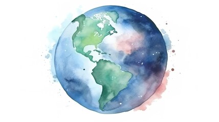 a beautiful picture of a planet painted with watercolors