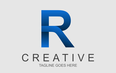 modern color font letter R logo design