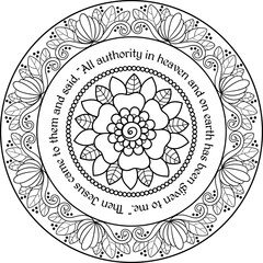 Matthew 28:18 decorative Christian bible verse