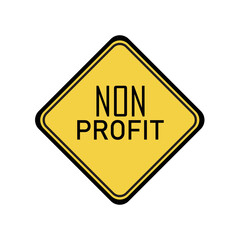 non profit sign on white background