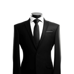 Black suit on transparent background. AI