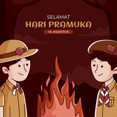 pramuka day illustration